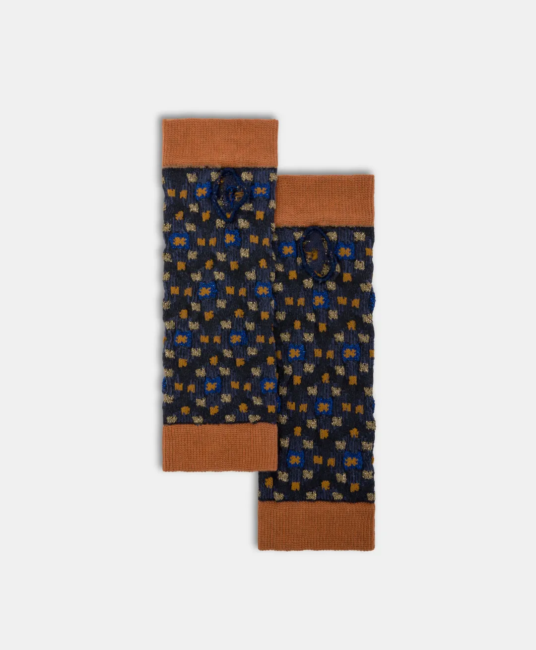 Hot GANTS AIKA EN CHAUSSETTE JACQUARD - BLEU MULTICOLORE Femme Gants