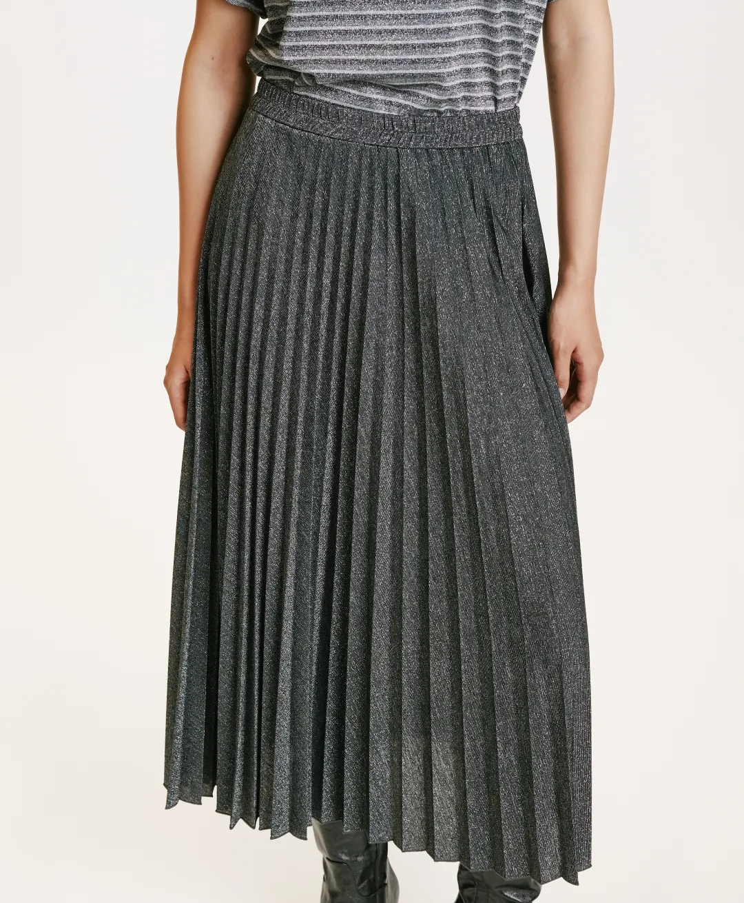 Sale JUPE EMI EN JERSEY LUREX - GRIS FONCÉ Femme Jupes Et Shorts