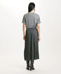 Sale JUPE EMI EN JERSEY LUREX - GRIS FONCÉ Femme Jupes Et Shorts