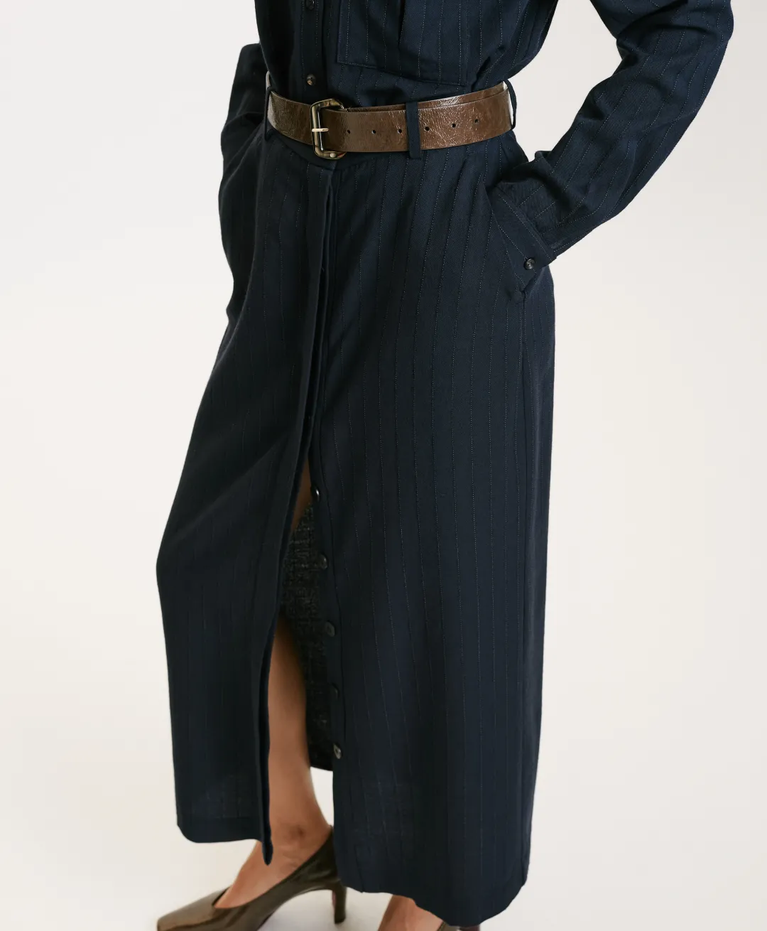JUPE NOA EN SERGÉ DE LAINE RAYÉ - Femme Costumes
