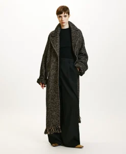 Online MANTEAU DORAYAKI EN NATTE LAINE ALPAGA À FRANGES - Femme Manteaux