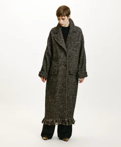 Online MANTEAU DORAYAKI EN NATTE LAINE ALPAGA À FRANGES - Femme Manteaux
