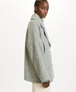 Best MANTEAU ICHIKA BIS EN CHEVRON BICOLORE - CÉRULÉEN MULTICOLORE Femme Manteaux