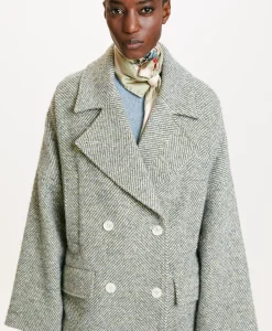 Best MANTEAU ICHIKA BIS EN CHEVRON BICOLORE - CÉRULÉEN MULTICOLORE Femme Manteaux
