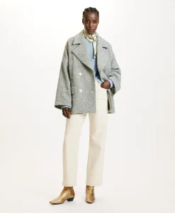 Best MANTEAU ICHIKA BIS EN CHEVRON BICOLORE - CÉRULÉEN MULTICOLORE Femme Manteaux