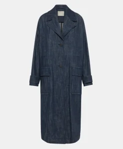 Online MANTEAU JUNKO EN DENIM COULEUR FERME - BLEU JEAN Femme Manteaux