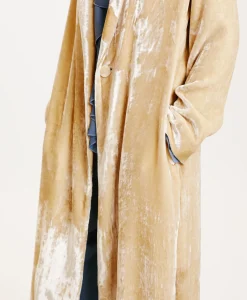 Discount MANTEAU KATA ÉLÉGANT EN VELOURS DE VISCOSE SOIE - Femme Manteaux
