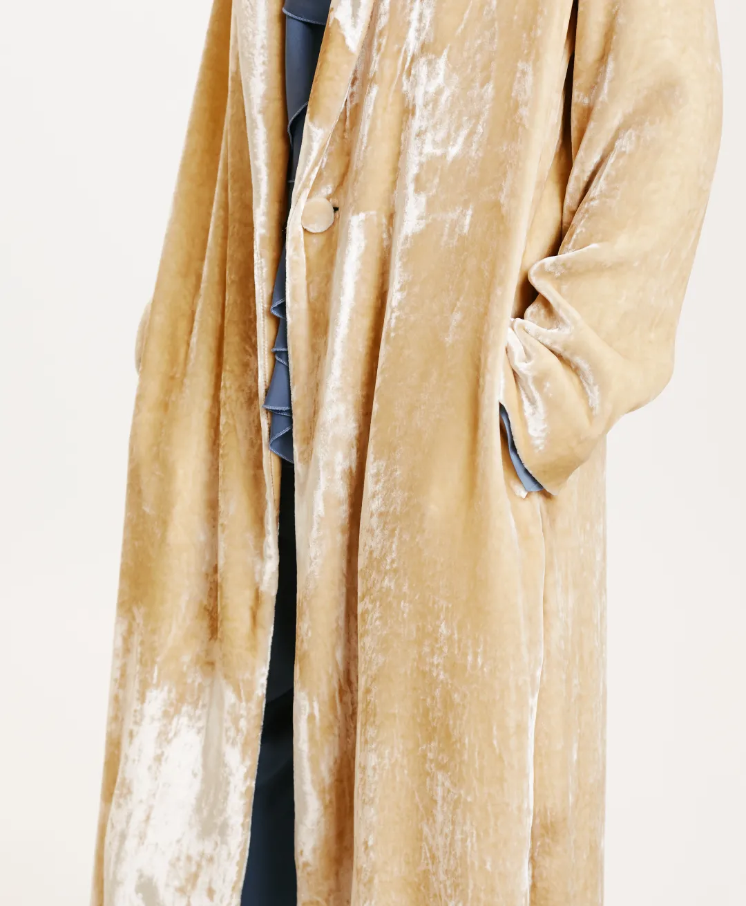 Discount MANTEAU KATA ÉLÉGANT EN VELOURS DE VISCOSE SOIE - Femme Manteaux