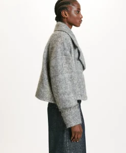 Outlet MANTEAU KENPI EN PANNE LAINE ALPAGA EN GAZE - Femme Manteaux