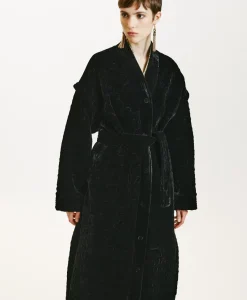 New MANTEAU KISO EN VELOURS MÉLANGE DE SOIE MATELASSÉ - Femme Manteaux
