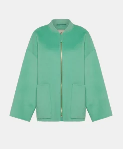 Discount MANTEAU MANANEMI EN PANNE DOUBLE - VERT D'EAU Femme Manteaux