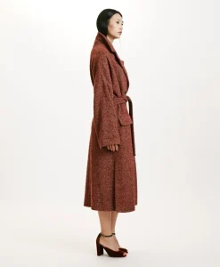 Clearance MANTEAU SAYURI EN CHEVRON BICOLORE - BORDEAUX MULTICOLORE Femme Manteaux