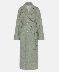 New MANTEAU SAYURI EN CHEVRON BICOLORE - CÉRULÉEN MULTICOLORE Femme Manteaux