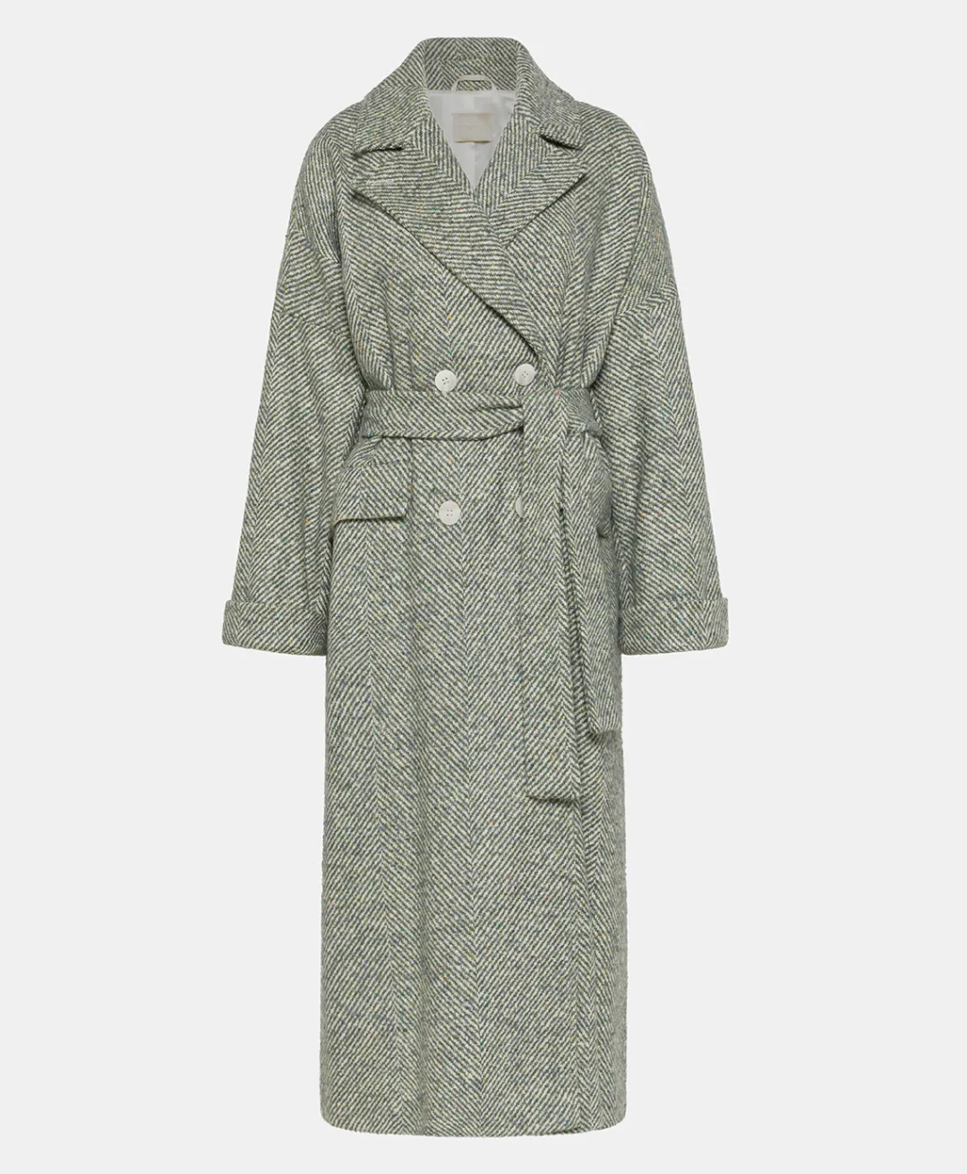 New MANTEAU SAYURI EN CHEVRON BICOLORE - CÉRULÉEN MULTICOLORE Femme Manteaux