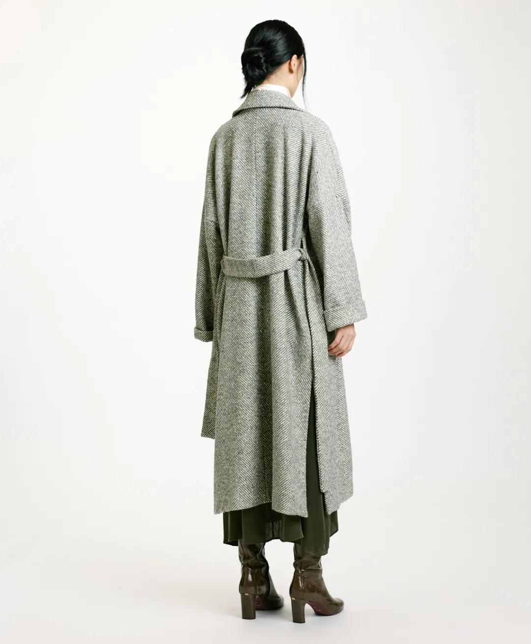 New MANTEAU SAYURI EN CHEVRON BICOLORE - CÉRULÉEN MULTICOLORE Femme Manteaux