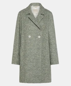 Online MANTEAU SHIBA EN CHEVRON BICOLORE - CÉRULÉEN MULTICOLORE Femme Manteaux