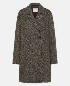 Discount MANTEAU SHIBA EN CHEVRON BICOLORE - NOIR MULTICOLORE Femme Manteaux