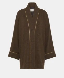 Hot MANTEAU TARA EN PIED-DE-POULE SEERSUCKER - CACAO MULTICOLORE Femme Manteaux