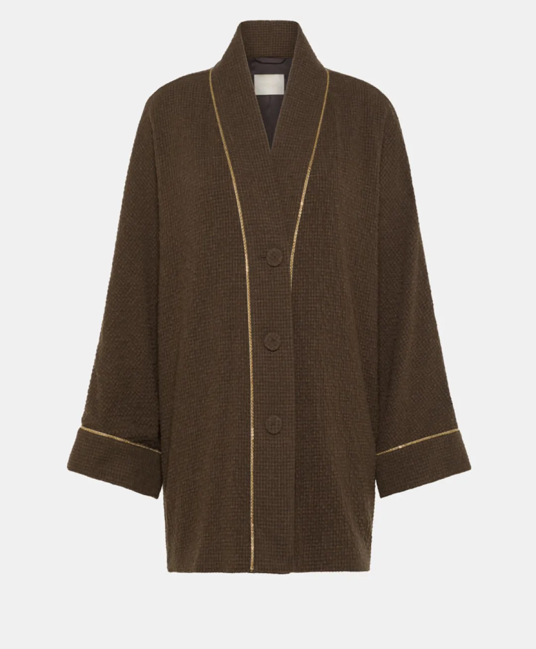 Hot MANTEAU TARA EN PIED-DE-POULE SEERSUCKER - CACAO MULTICOLORE Femme Manteaux