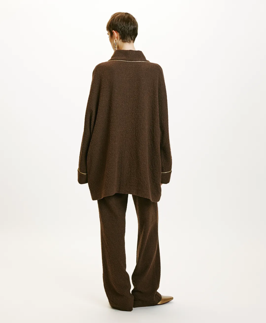 Hot MANTEAU TARA EN PIED-DE-POULE SEERSUCKER - CACAO MULTICOLORE Femme Manteaux
