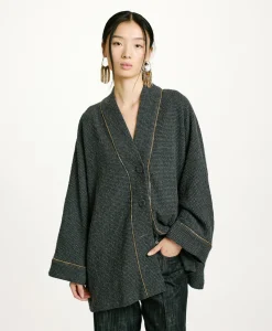 Clearance MANTEAU TARA EN PIED-DE-POULE SEERSUCKER - Femme Manteaux