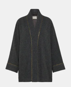 Clearance MANTEAU TARA EN PIED-DE-POULE SEERSUCKER - Femme Manteaux