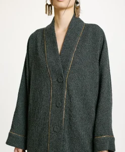 Clearance MANTEAU TARA EN PIED-DE-POULE SEERSUCKER - Femme Manteaux