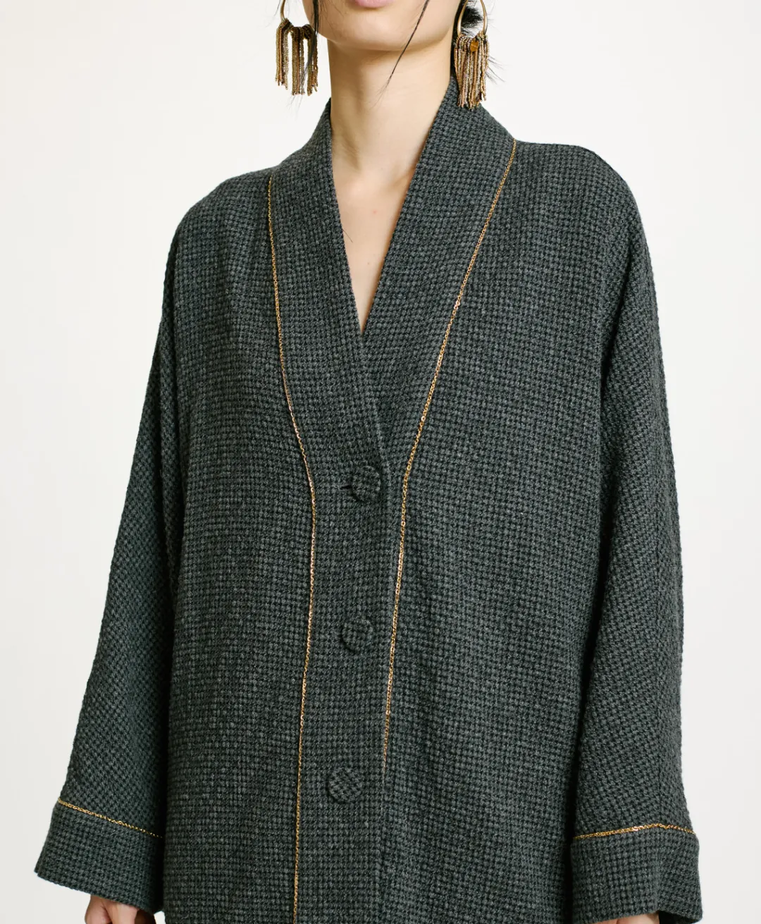 Clearance MANTEAU TARA EN PIED-DE-POULE SEERSUCKER - Femme Manteaux