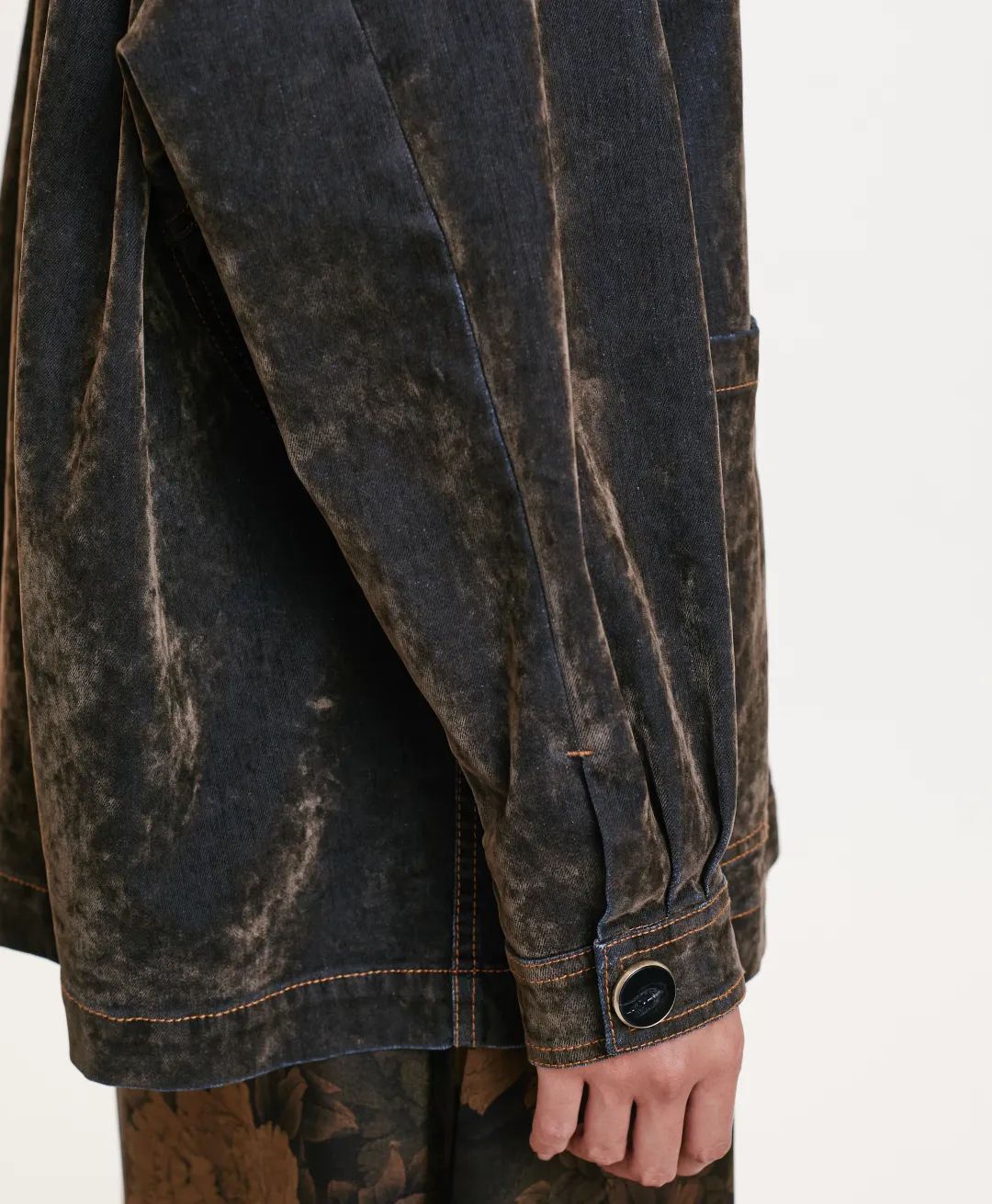 Hot MANTEAU YAME' EN DENIM FLOCK - VERT MILITAIRE Femme Manteaux