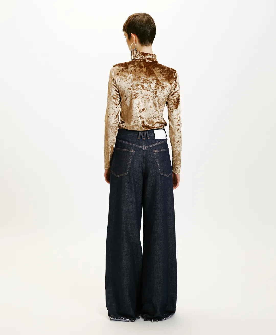 Sale PANTALON AOKI EN DENIM LAMINÉ - Femme Pantalons