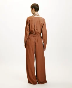 Discount PANTALON ASPEN EN ACÉTATE/SOIE UNI - Femme Costumes