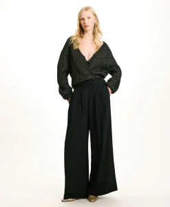 PANTALON ASPEN EN ACÉTATE/SOIE UNI - Femme Pantalons