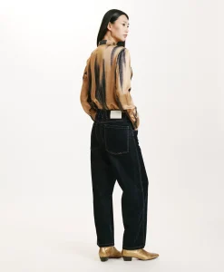 New PANTALON AZUKI EN DENIM FLOCK - Femme Pantalons