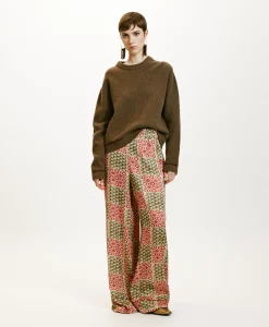 Sale PANTALON DAIKI EN VISCOSE JACQUARD IMPRIMÉE - Femme Pantalons