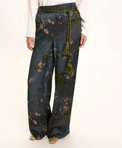 Best PANTALON DAIKI EN VISCOSE JACQUARD IMPRIMÉE - MULTICOLORE GRIS POUSSIÉREUX Femme Pantalons