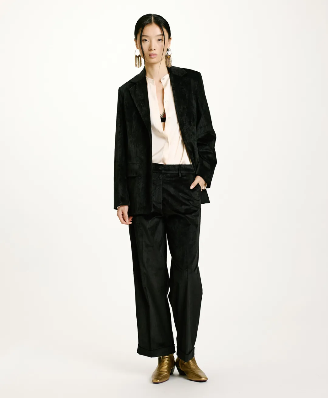 PANTALON DANGO EN VELOURS CÔTELÉ STRETCH - Femme Pantalons