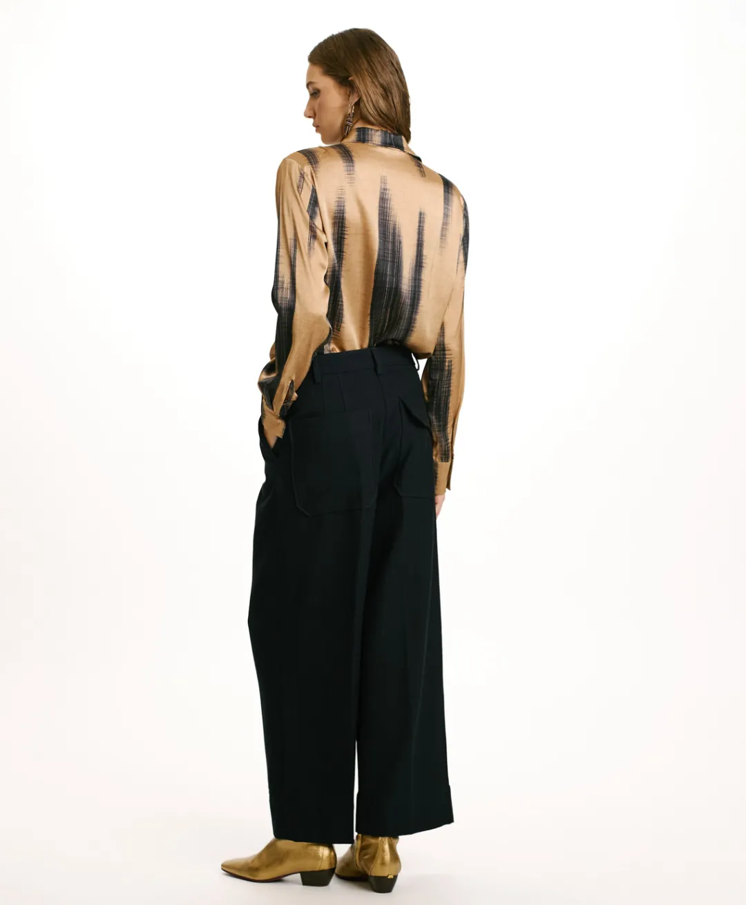 Best PANTALON GRECALE BIS EN CHEVRON COTON LAINE - Femme Pantalons