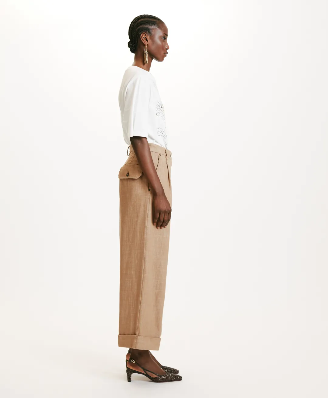 Sale PANTALON GRECALE EN DENIM COULEUR FERME - Femme Pantalons