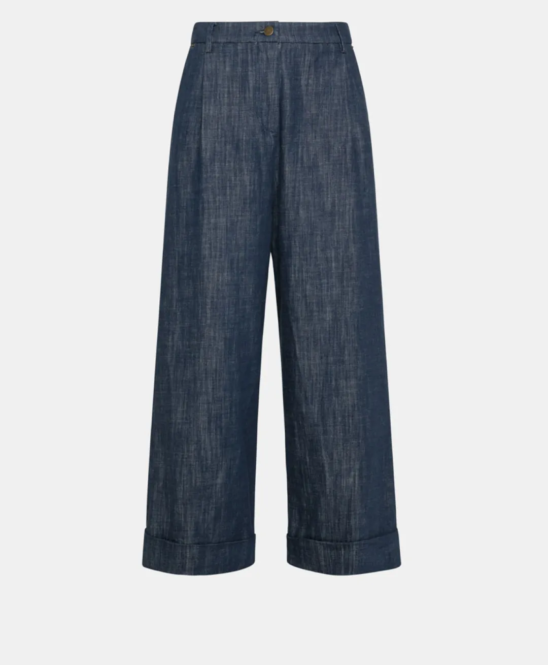 PANTALON GRECALE EN DENIM COULEUR FERME - BLEU JEAN Femme Pantalons