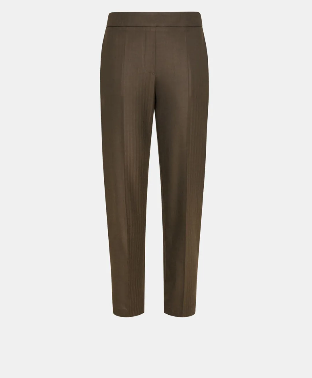 Clearance PANTALON HAITI EN CHEVRON VISCOSE LAINE STRETCH - BRUN FONCÉ Femme Pantalons