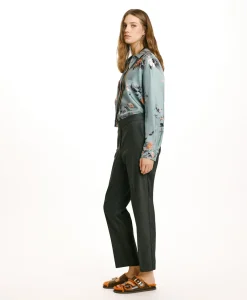 Best PANTALON HAITI EN CHEVRON VISCOSE LAINE STRETCH - GRIS CHARBON Femme Pantalons