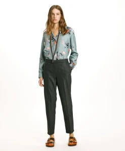 Best PANTALON HAITI EN CHEVRON VISCOSE LAINE STRETCH - GRIS CHARBON Femme Pantalons