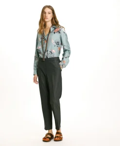 Best PANTALON HAITI EN CHEVRON VISCOSE LAINE STRETCH - GRIS CHARBON Femme Pantalons