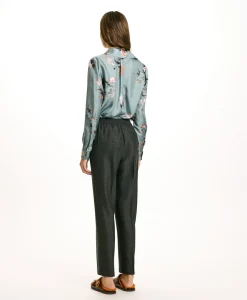 Best PANTALON HAITI EN CHEVRON VISCOSE LAINE STRETCH - GRIS CHARBON Femme Pantalons