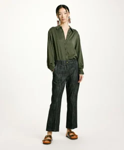 Online PANTALON INDRA EN DENIM COULEUR FERME - Femme Pantalons