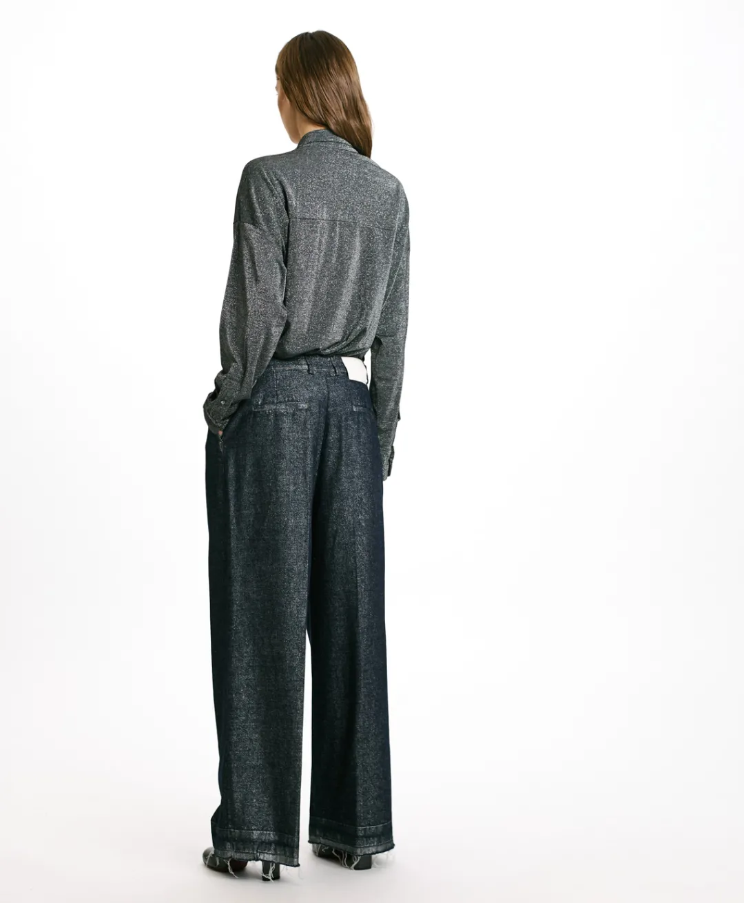 Outlet PANTALON KYOTO EN DENIM LAMINÉ - Femme Pantalons