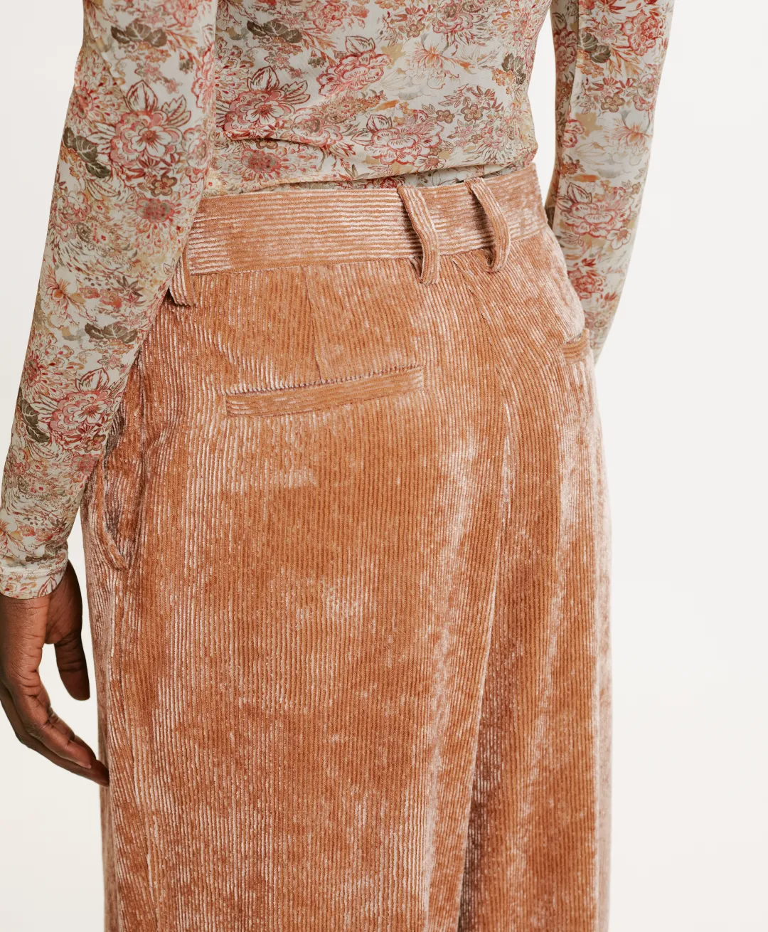 Sale PANTALON KYOTO EN VELOURS STRETCH BICOLORE - Femme Pantalons