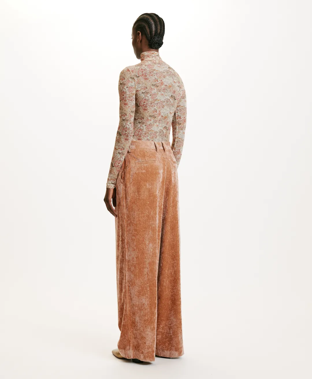 Sale PANTALON KYOTO EN VELOURS STRETCH BICOLORE - Femme Pantalons