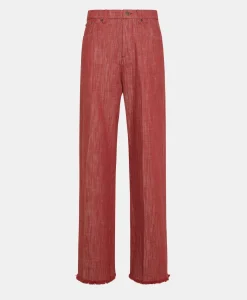 Discount PANTALON MIYAKO EN DENIM COULEUR FERME - Femme Pantalons