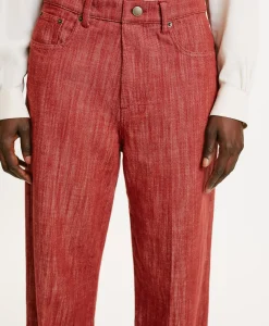 Discount PANTALON MIYAKO EN DENIM COULEUR FERME - Femme Pantalons